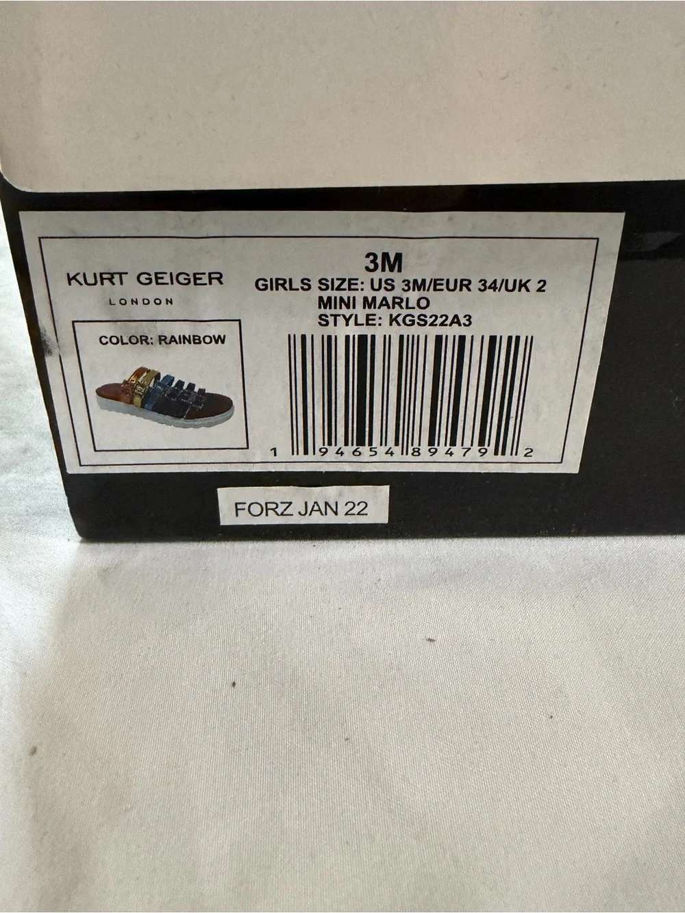 Kurt Geiger Rainbow Jeweled Multi-Stripe Slide Sandals